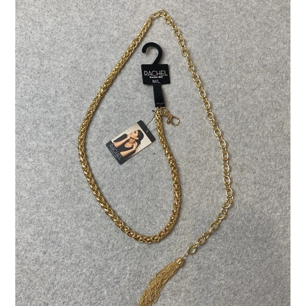 Rachel Roy Women Gold Chain B-Low the Belt Tassel Chain Link M/L  NEW